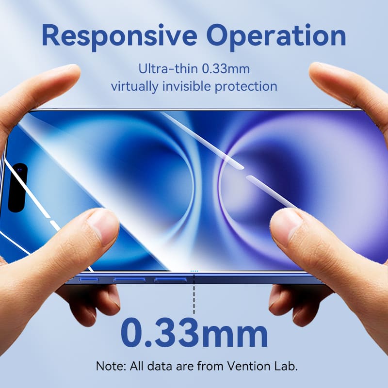 Vention HD Tempered Glass Screen Protector for iPhone 15 with Easy-Installation Tool