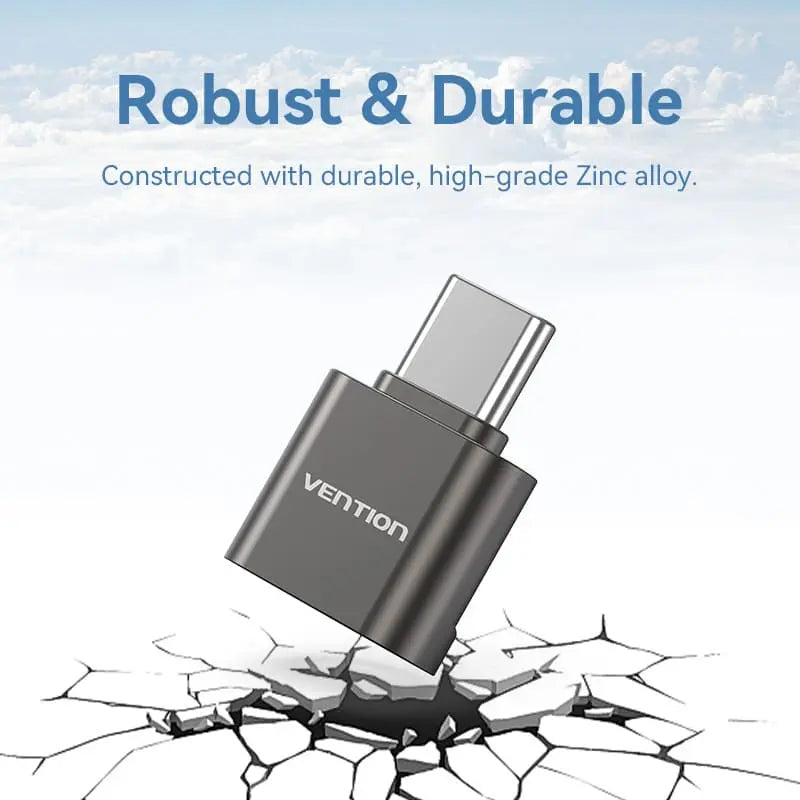 Vention USB 2.0 Type-C MicroSD Card Reader Gray Zinc Alloy Type