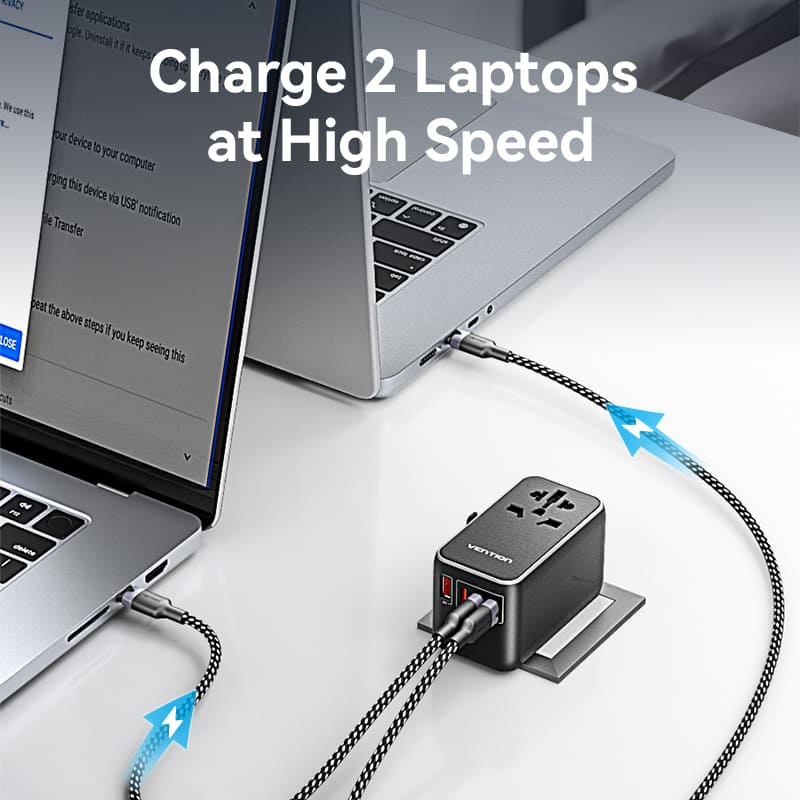 Vention 4-Port USB (C+C+A+A) GaN Universal Travel Adapter (100W/100W/20W/18W)