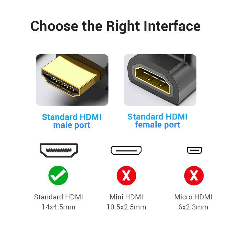 Vention HDMI™ 90 Degree Male to Female Adapter Black