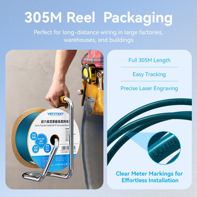 Vention Ultra-Flexible Cat6A SFTP Ethernet Patch Cable