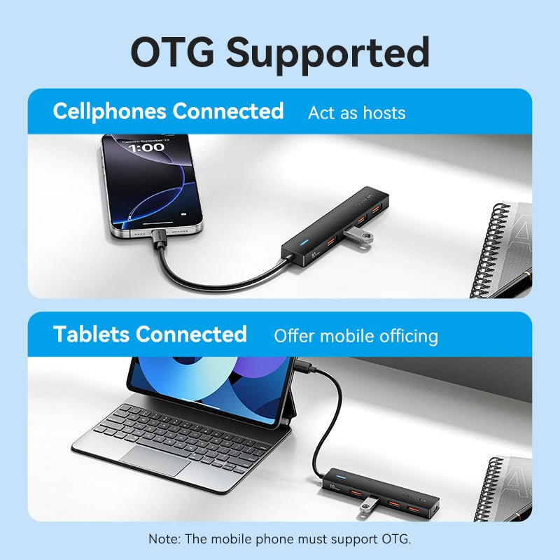 Vention USB-C to USB 3.2 Gen 2 Type-A x 4/PD 10G Hub 0.15M Black