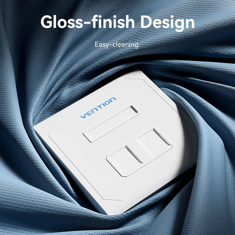 Vention 2-Port Keystone Jack Wall Plate