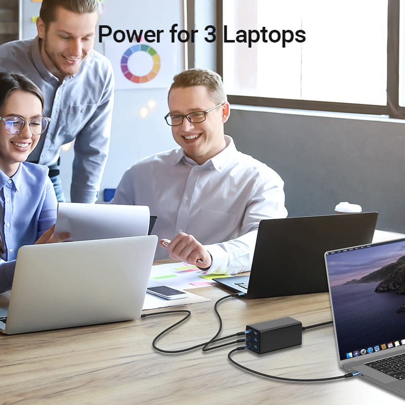 Vention 6-Port USB (C+C+C+C +A+A) Desktop GaN Charger (140W/140W/45W/20W/18W/18W) Plug