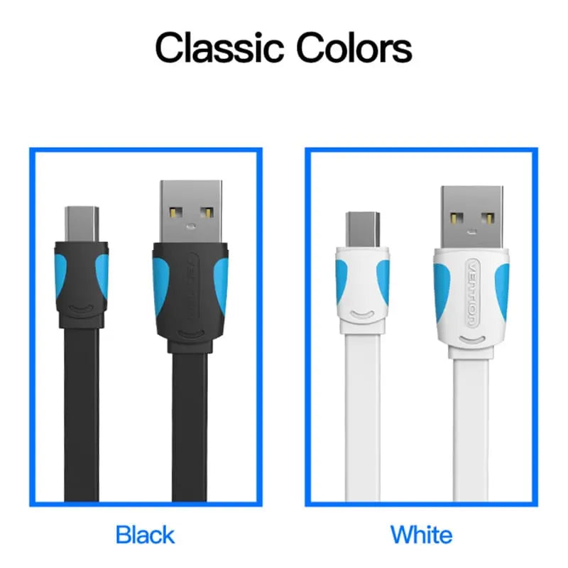Vention Flat USB2.0 A Male to Mini 5 Pin Male Cable