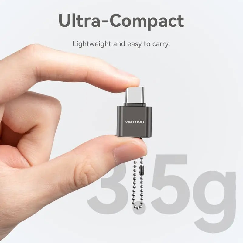 Vention USB 2.0 Type-C MicroSD Card Reader Gray Zinc Alloy Type