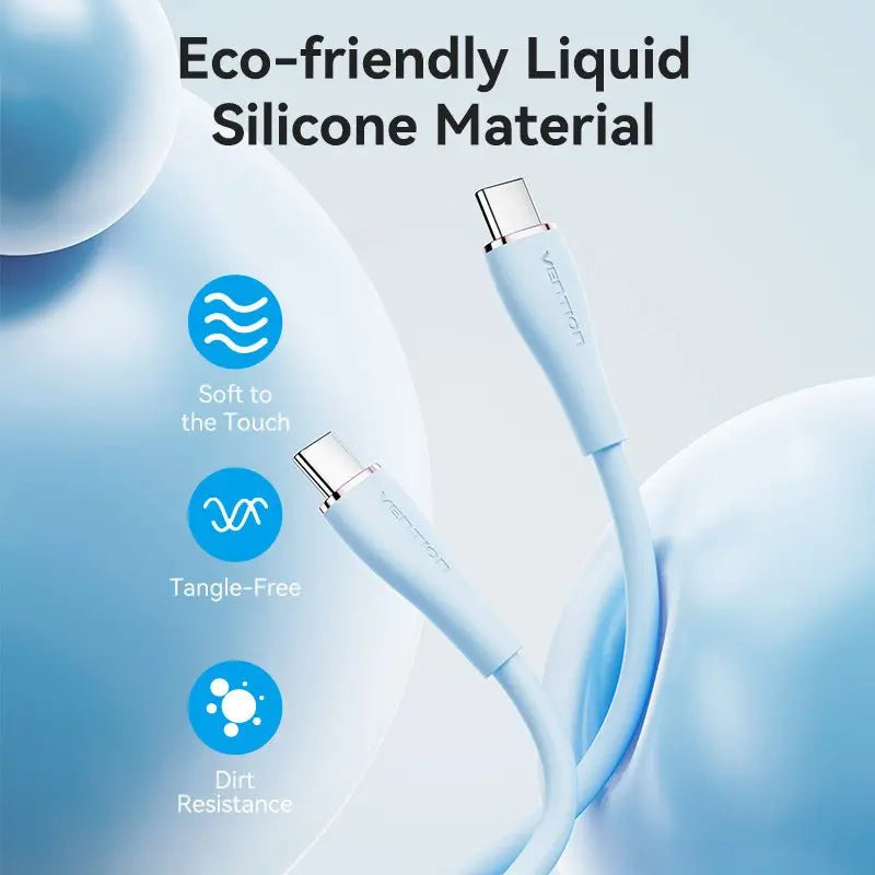 Vention USB 2.0 Type-C Male to 2 Type-C Male 5A Cable Silicone Type
