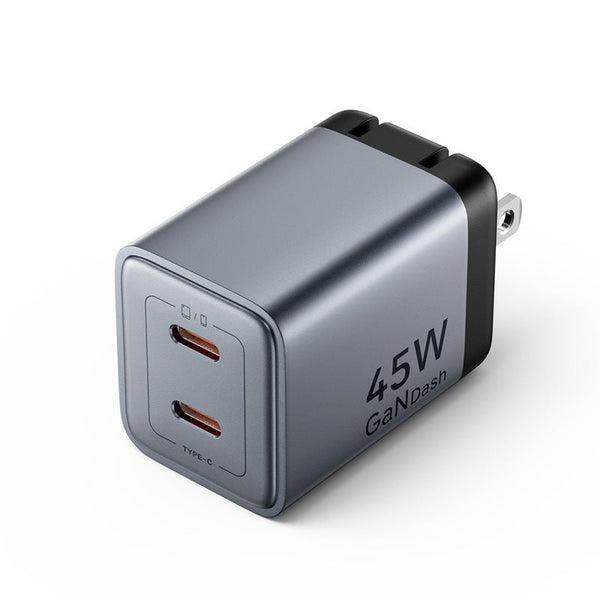 Vention 2-Port USB (C + C) GaN Charger (45W/45W) US-Plug Gray