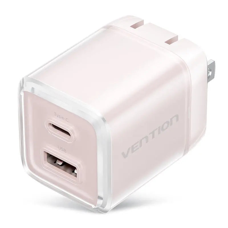 Vention 2-Port USB (C + A) GaN Charger (30W/30W) US-Plug