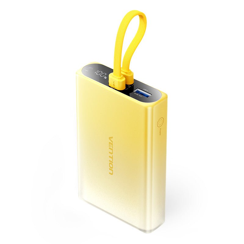 Vention 10000mAh Power Bank (USB-C + Lightning + USB-A) 22.5W LED Display Type