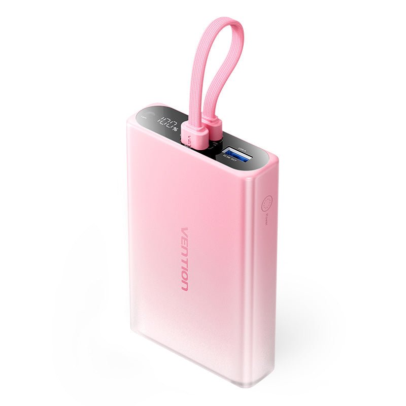 Vention 10000mAh Power Bank (USB-C + Lightning + USB-A) 22.5W LED Display Type
