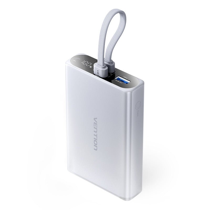 Vention 10000mAh Power Bank (USB-C + Lightning + USB-A) 22.5W LED Display Type
