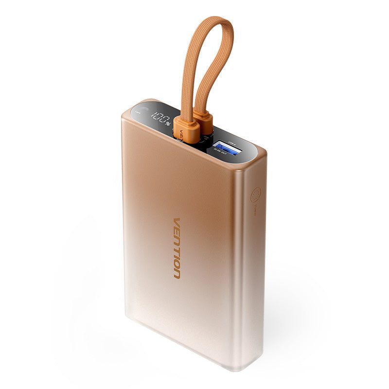 Vention 10000mAh Power Bank (USB-C + Lightning + USB-A) 22.5W LED Display Type