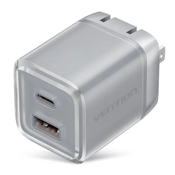 Vention 2-Port USB (C + A) GaN Charger (30W/30W) US-Plug