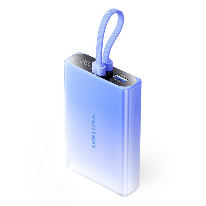 Vention 10000mAh Power Bank (USB-C + Lightning + USB-A) 22.5W LED Display Type