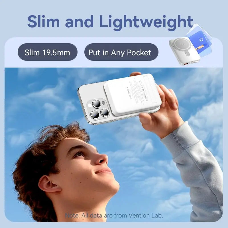 Vention 10000mAh Magnetic Wireless Power Bank 22.5W