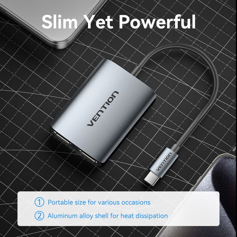 Vention USB-C to Dual HDMI™ MST Adapter