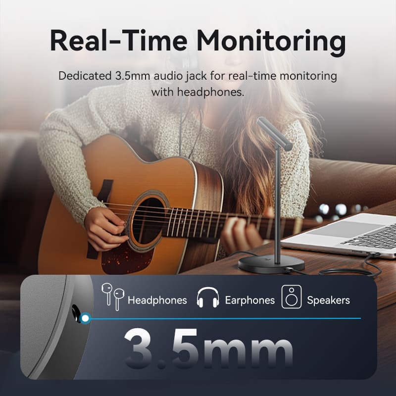Vention USB Desktop Microphone with Mute Button Black