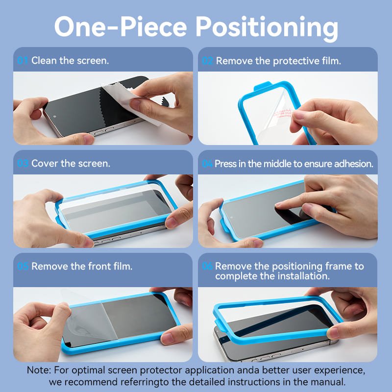 Vention HD Tempered Glass Screen Protector for iPhone 15 with Easy-Installation Tool