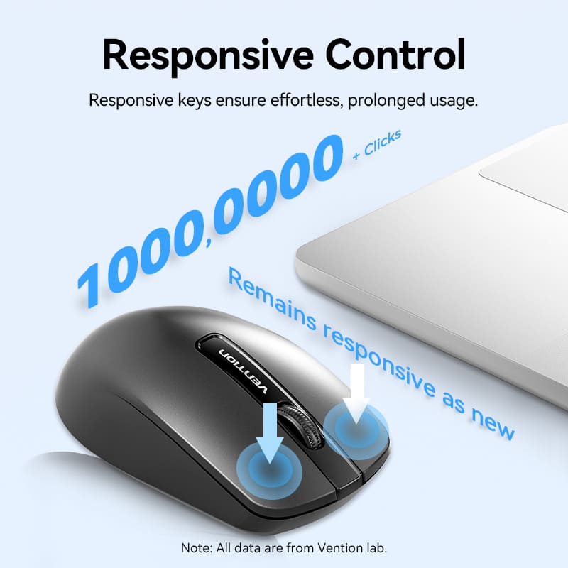Vention Wireless Full-Sized Keyboard and Mouse Combo with Mouse Pad Black Slim Type - US English Layout