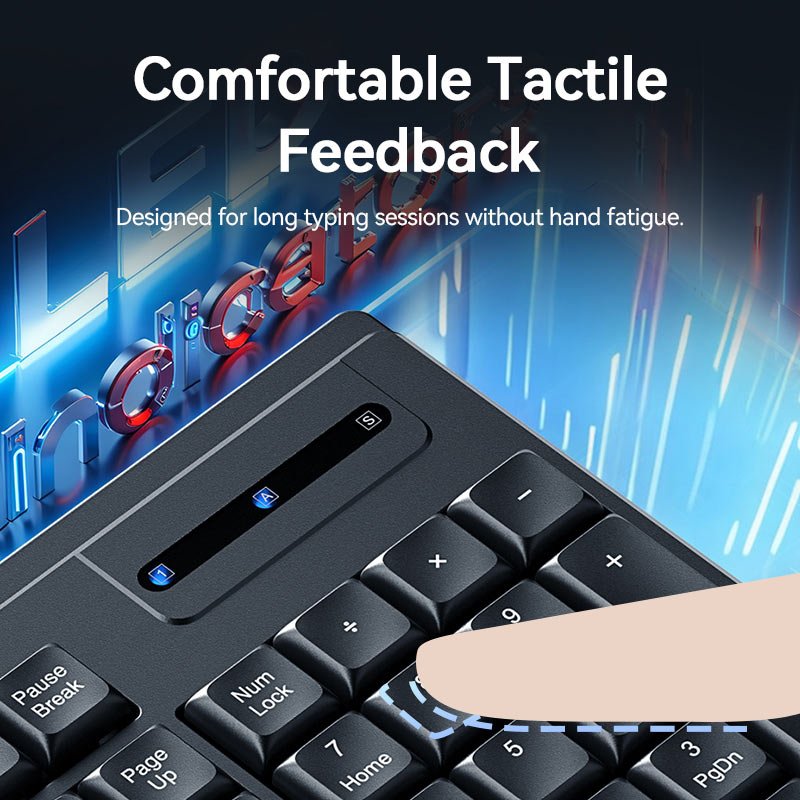 Vention USB Wired Full-Sized Silent Keyboard and Mouse Combo Black Slim Type