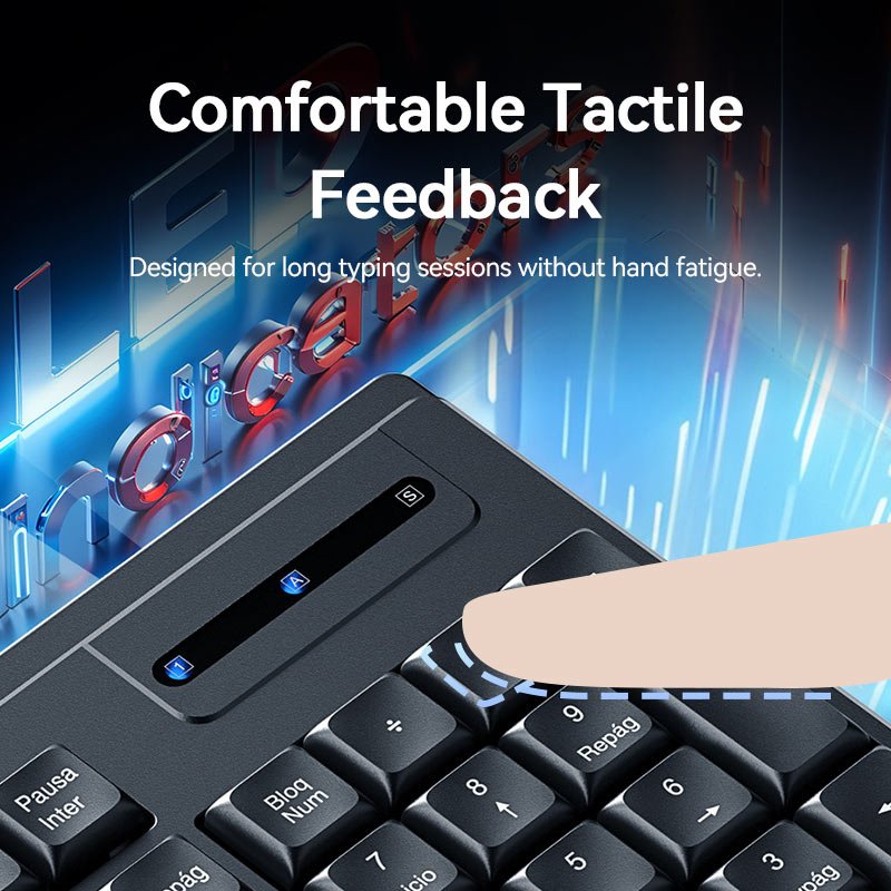 Vention USB Wired Full-Sized Silent Keyboard and Mouse Combo Black Slim Type - Spanish Layout