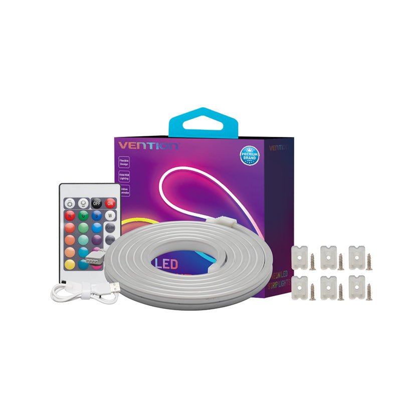 Vention Silicone Neon LED Strip Lights with IR Remote and USB 5V Power Supply