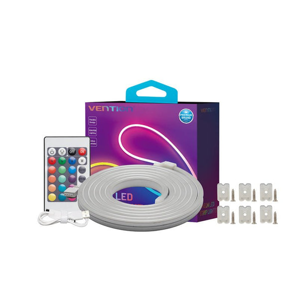 Vention Silicone Neon LED Strip Lights with IR Remote and USB 5V Power Supply