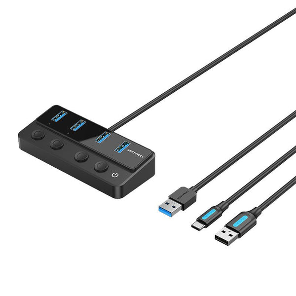 Vention 5-in-1 USB 3.0 Hub with Individual Power Switches
