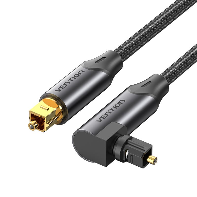 Vention 90-Degree Optical Audio Cable 0.5/1/1.5/2/3/5/10M Black Aluminum Alloy Type