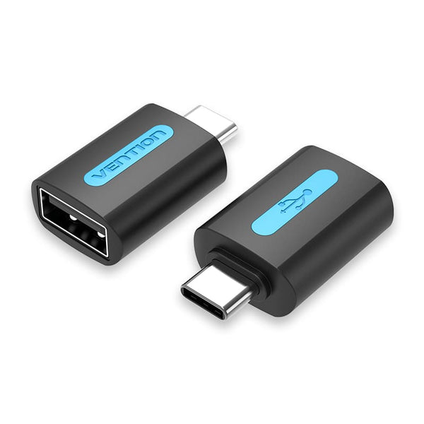Vention USB-C Male to USB 2.0 Female OTG Adapter Black PVC Type
