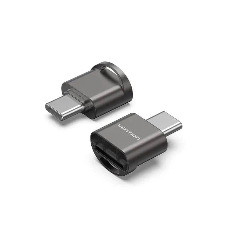 Vention USB 2.0 Type-C MicroSD Card Reader Gray Zinc Alloy Type
