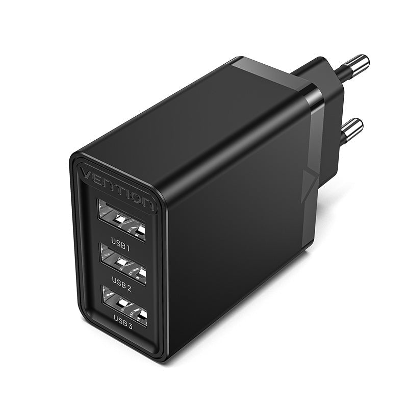 Vention 3-Port USB(A+A+A) Wall Charger(12W/12W/12W) EU-Plug