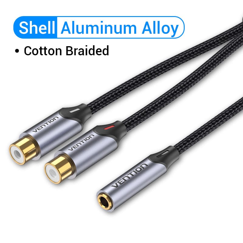 Vention RCA Cable 3.5 Jack to 2 RCA Splitter Female to Female Jack 3.5 mm RCA Connecter for Amplifiers Speaker Tablet AUX Cable
