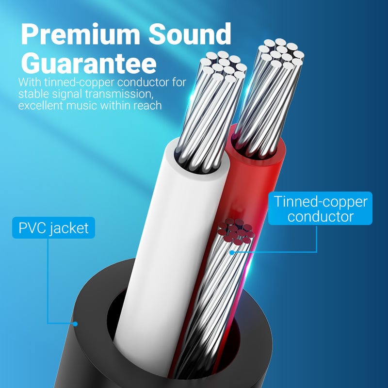 Vention 6.5mm to Double 6.5mm Audio Cable Male to Male Aux Cable for Mixer Speaker Amplifier 6.5 to 6.5 TRS Cable Audio