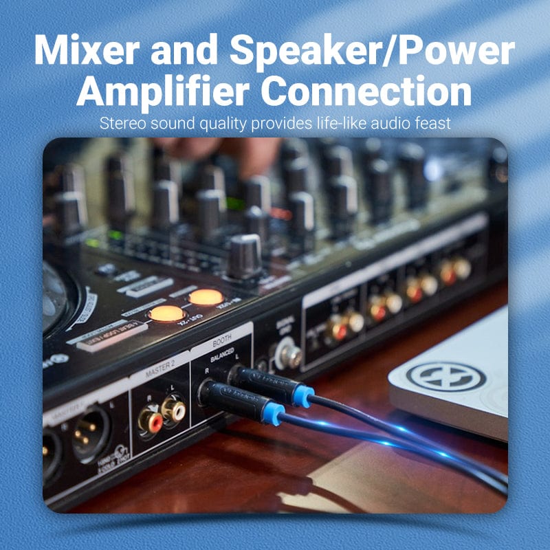 Vention 6.5mm to Double 6.5mm Audio Cable Male to Male Aux Cable for Mixer Speaker Amplifier 6.5 to 6.5 TRS Cable Audio