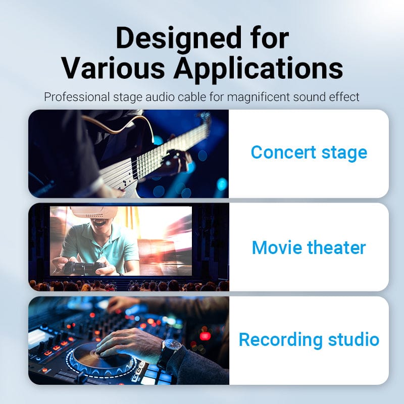 Vention 6.5mm to Double 6.5mm Audio Cable Male to Male Aux Cable for Mixer Speaker Amplifier 6.5 to 6.5 TRS Cable Audio