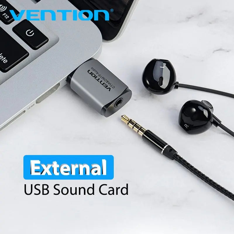 Vention USB External Sound Card Gray  Metal Type (OMTP-CTIA)