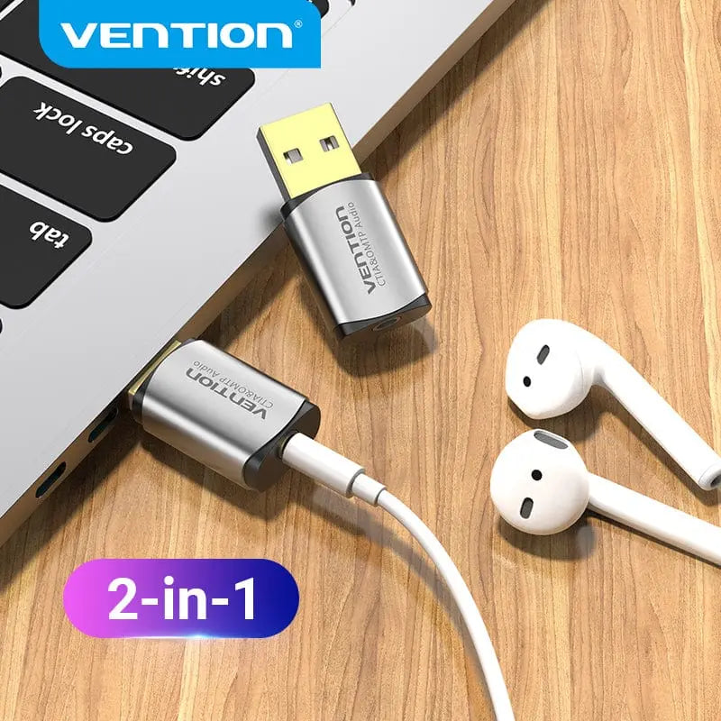 Vention USB External Sound Card Gray  Metal Type (OMTP-CTIA)