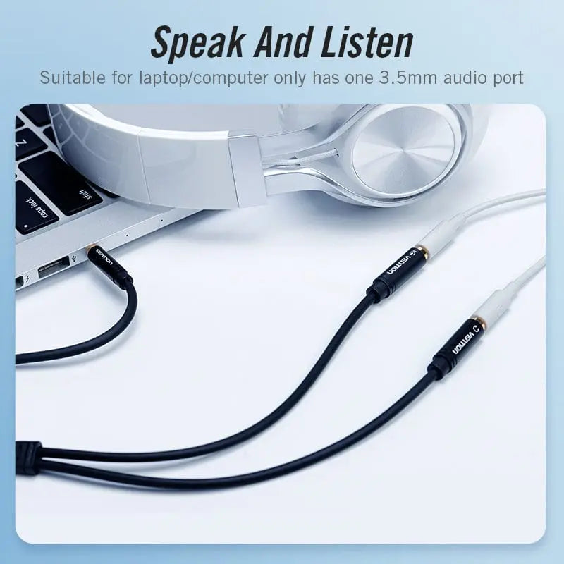 Vention 4 Pole 3.5mm Male to 2*3.5mm Female Stereo Splitter Cable
