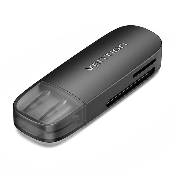 Vention 2-in-1 USB 3.0 A Card Reader(SD+TF) Black Single Drive Letter