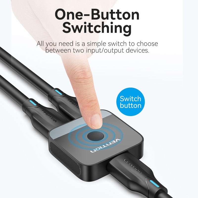 Vention 2-Port HDMI™ Bi-Direction 4K Switcher Black ABS Type