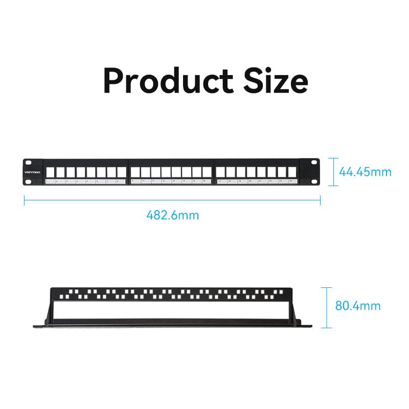 Vention Blank Keystone Patch Panel