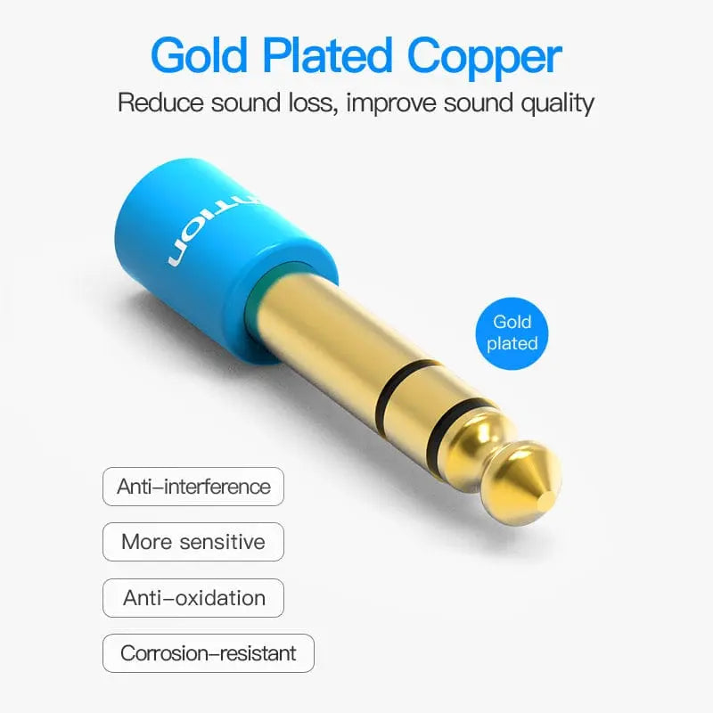 Vention 6.35mm Male to 3.5mm Female Audio Adapter Blue Aluminum Alloy Type