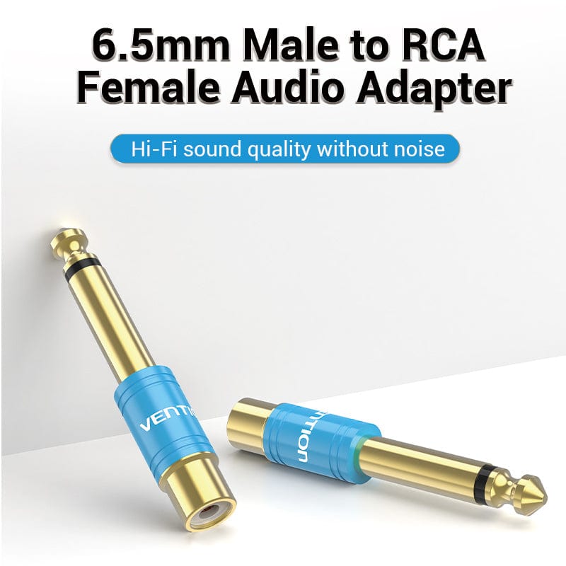 Vention 6.35mm Male to RCA Female Audio Adapter Blue Aluminum Alloy Type