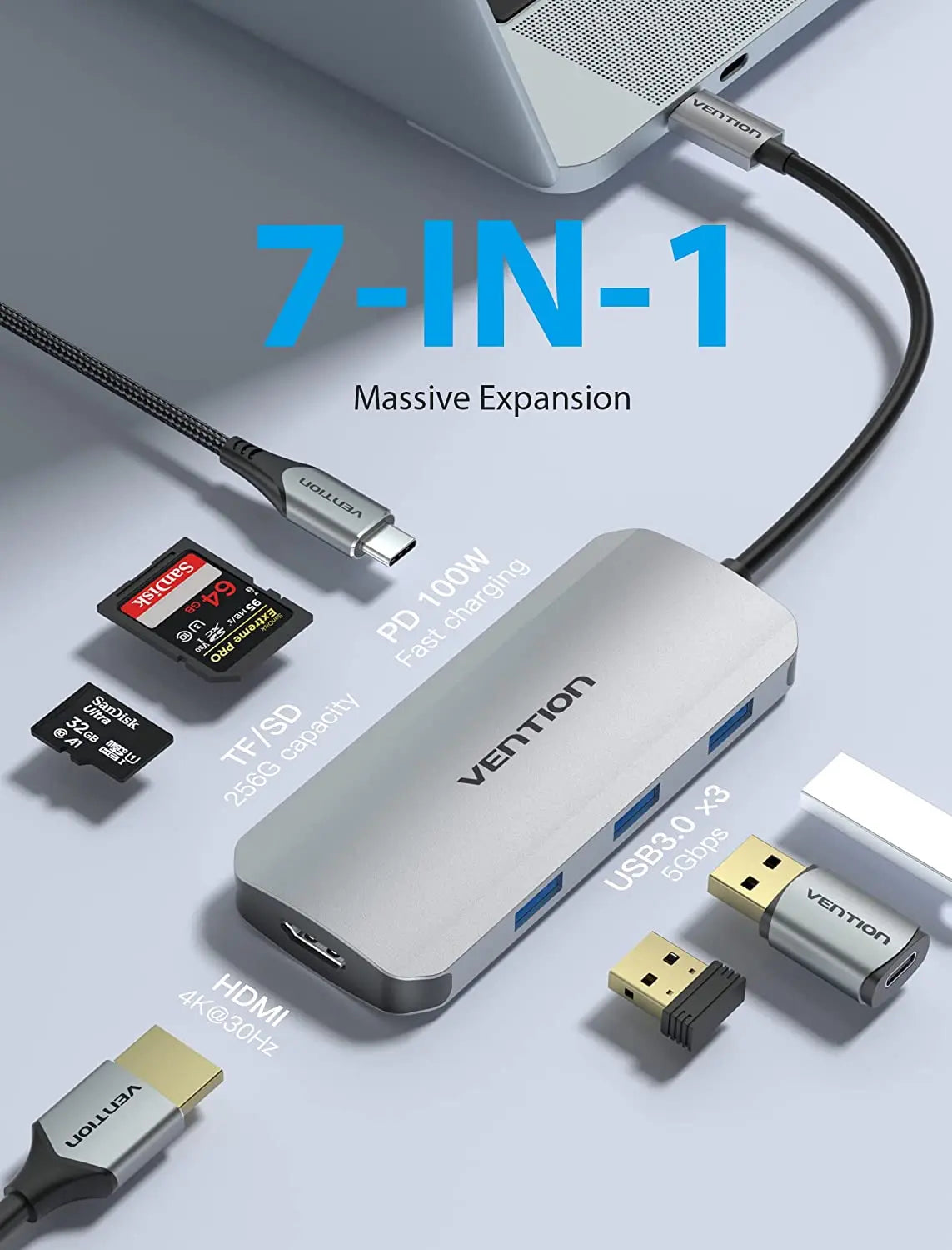 Vention 7-in-1 USB-C Docking Station