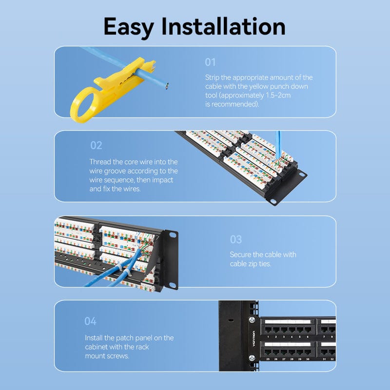Vention Cat.5E 48 Ports UTP Patch Panel