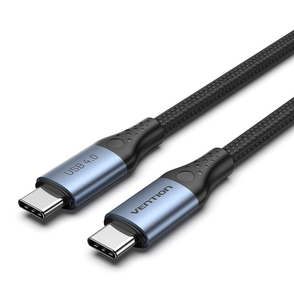 Vention Cotton Braided USB 4.0 Type-C Male to Type-C Male 5A Cable 1M Aluminum Alloy Type