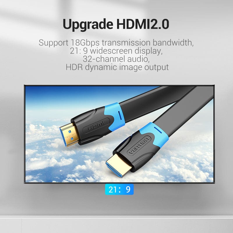 Vention Flat HDMI™ Cable Black