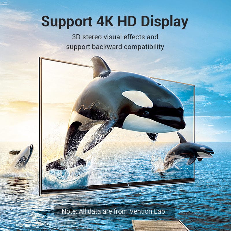 Vention HDMI™ 270 Degree Male to Female Vertical Flat Adapter Black